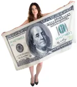 Ręcznik Kąpielowy Plażowy DOLAR $ - Banknot 100 USD