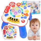 Stolik Interaktywny Edukacyjny z Telefonem, Bębenkiem i Pianinkiem 8w1