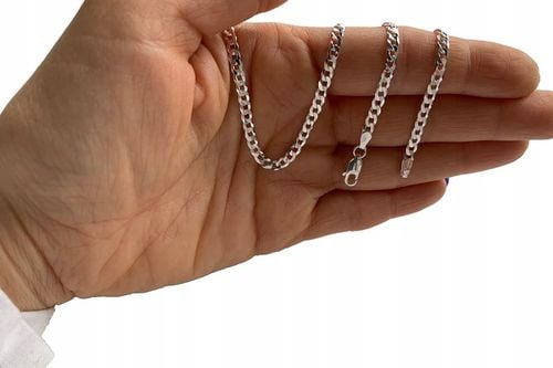 SREBRNY MĘSKI ŁAŃCUSZEK PANCERKA 035/60cm SREBRO 925 SOLIDNY SPLOT na Arena.pl