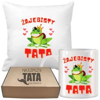 ZESTAW PODUSZKA I KUBEK ORYGINALNY PREZENT DLA TATY TEŚCIA DZIEŃ OJCA TATA