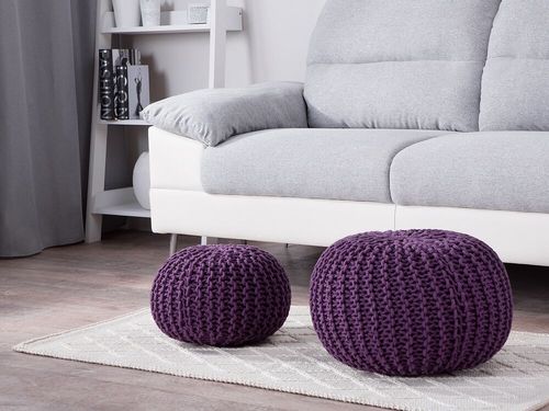 Puf 50 x 35 cm fioletowy CONRAD na Arena.pl