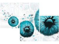 60 90CM OBRAZ 3 ELEM TURKUSOWE DMUCHAWCE ŚCIENNY DRUK PŁÓTNO