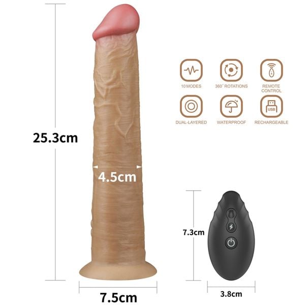 10'' Dual Layered Platinum Silicone Rotator zdjęcie 2