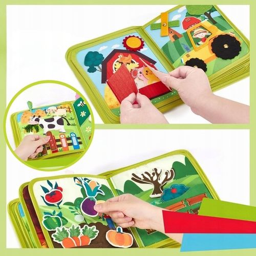 Książeczka Manipulacyjna Sensoryczna Montessori Tablica Zabawka Edukacyjna na Arena.pl