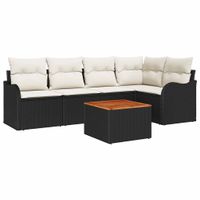 Zestaw Sof na Ogród 6 pcs Czarny i biały
