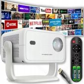 PROJEKTOR 4K FULL HD ANDROID AUTO FOKUS NETFLIX APLIKACJE OBROTOWY