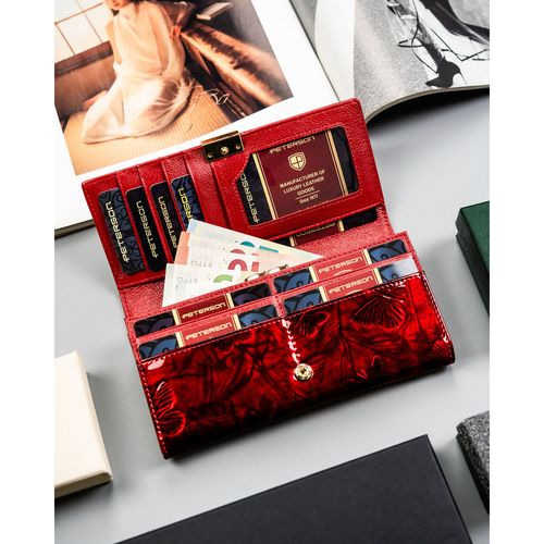 lakierowany portfel damski ze skóry naturalnej w czerwonym kolorze na Arena.pl