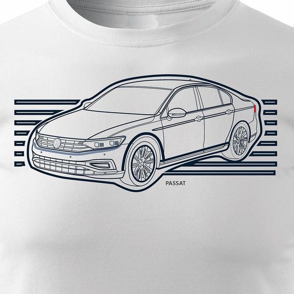 Koszulka z samochodem VW Passat męska biała REGULAR M zdjęcie 2