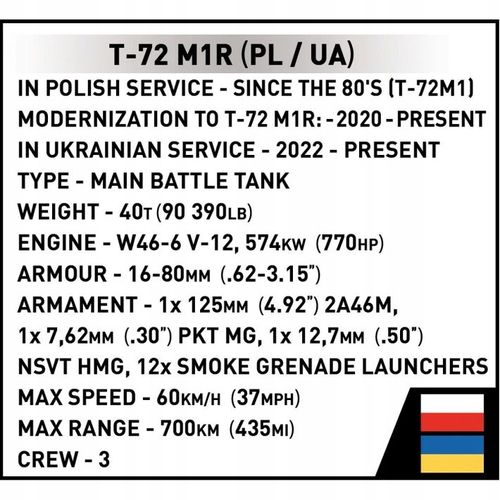cobi 2624 Czołg T-72M1R ARMED FORCES T-72M1R (PL/UA) na Arena.pl