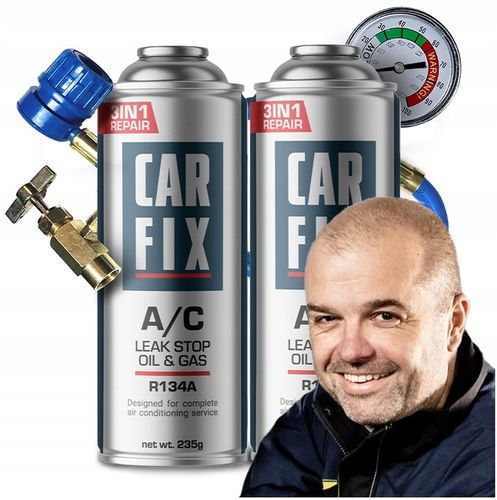 CARFIX 3w1 - 2x CZYNNIK CHŁODNICZY GAZ DO KLIMATYZACJI R134A + PRZEWÓD na Arena.pl