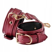 Mankiety na nadgarstki, kajdanki BDSM, regulowana długość. Ekoskóra.