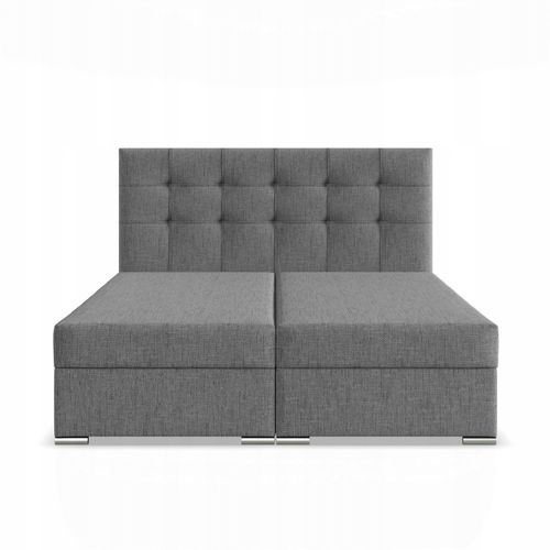 Łóżko Kontynentalne ELDA CIEMNY SZARY Podwójne Tapicerowan Pojemnik 180x200 na Arena.pl