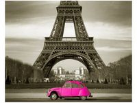 40X50CM OBRAZ RÓŻOWY CITROEN 2CV WIEŻĄ EIFFLA OBRAZ