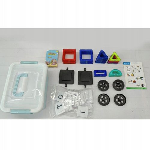 MAGNETYCZNE KLOCKI KONSTRUKCYJNE, ZESTAW 105 PŁYTEK MAGNETYCZNYCH, PREZENT na Arena.pl