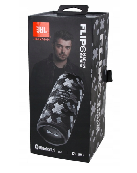 Głośnik przenośny JBL Flip 6 czarno-biały 30 W, przenośny, wodoodporny zdjęcie 4