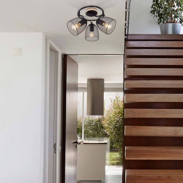 Lampa nasufitowa Josina 54034-3 z regulacją czarna drewno zdjęcie 3