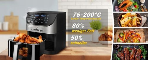 FRYTKOWNICA BEZTŁUSZCZOWA FRYTOWNICA AIRFRYER DUŻA 12 PROGRAMÓW 6l 1500W na Arena.pl