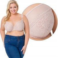 Koronkowy miękki biustonosz AVA 1396 BEŻOWY 100B