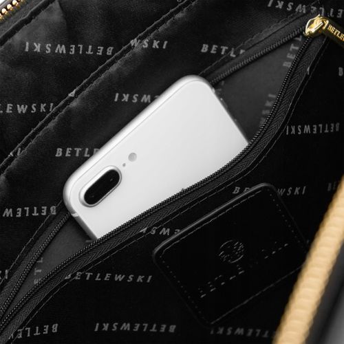 BETLEWSKI duża torebka Damska do ręki i ramię czarna pojemna suwak a4 na Arena.pl