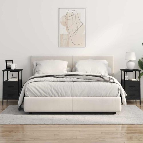 Stolik nocny z szufladą 2 pcs Czarny dąb 30 x 48 x 61 cm na Arena.pl