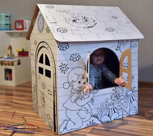 Domek Do Kolorowania Malowania Kolorowanka XXL Duży 99x68x78 na Arena.pl