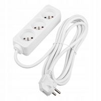 LISTWA ZASILAJĄCA 3 GNIAZDA UZIEMIENIE 1.5M 3000W BIAŁA IP20