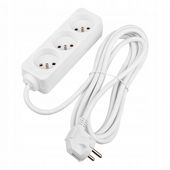 LISTWA ZASILAJĄCA 3 GNIAZDA UZIEMIENIE 1.5M 3000W BIAŁA IP20