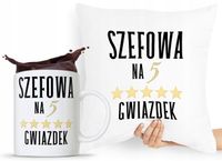 Zestaw Poduszka + Kubek Dla Szefa Szefowej Prezent Z Nadrukiem Ze Zdjęciem