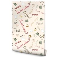 Tapeta Do Kuchni Napisy Babeczki Muffiny Słodycze Kawa