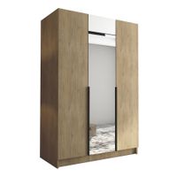 Szafa CALIA II 150 cm z lustrem-pojemna garderoba-CREMONA+CZARNY