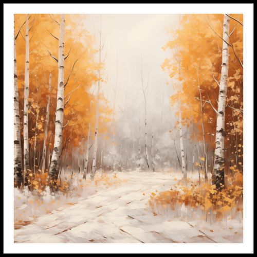 Plakat 100x100cm Jesienne Brzozy na Arena.pl