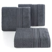 Ręcznik bawełniany frotte z ozdobną bordiurą DAVOS 50X90 stalowy