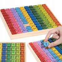DREWNIANA TABLICZKA MNOŻENIA - NAUKA LICZENIA KLOCKI ZABAWKA