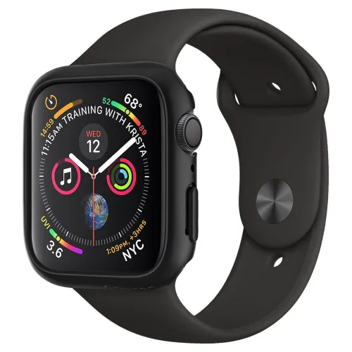 Etui Spigen Thin Fit na Apple Watch 4/5/6/SE (44mm) - czarne na Arena.pl