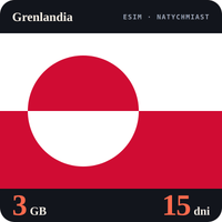 Karta eSIM Internet Grenlandia 3 GB na 15 dni - bez rejestracji