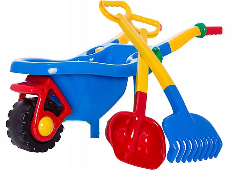 Duża taczka ogrodowa 74cm łopatka grabki do piasku zdjęcie 2