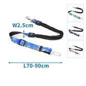 ELESTIC PADDED DOG SAFETY BELT W2.5xL70-90CM BLUE/PINK/GREEN/DARK BLUE