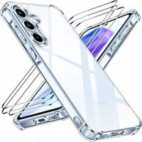 ZESTAW Etui do SAMSUNG A35 5G ANTI SHOCK CASE OBUDOWA CLEAR +3 SZTUKI SZKŁO