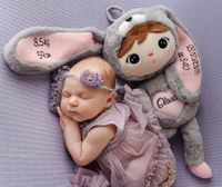 Przytulanka Króliczek imię metryczka prezent 50 cm