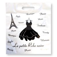 reklamówka z uchem 31x39cm ld 50szt sukienka czarn