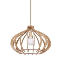 Drewniana lampa wisząca Ika 4174 ekologiczna klatka do salonu