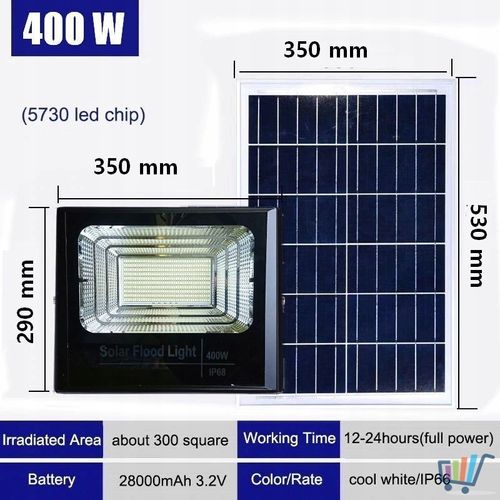 Zestaw Solarny Halogen Led 400W+Czujnik Ruch+Pilot na Arena.pl