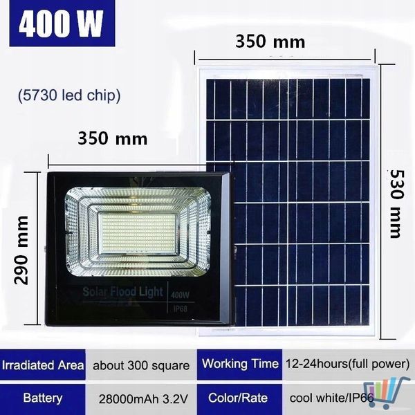 Zestaw Solarny Halogen Led 400W+Czujnik Ruch+Pilot zdjęcie 9