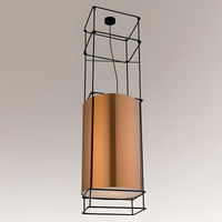 Wisząca lampa Paa 9552 Shilo druciana tuba miedziana czarna