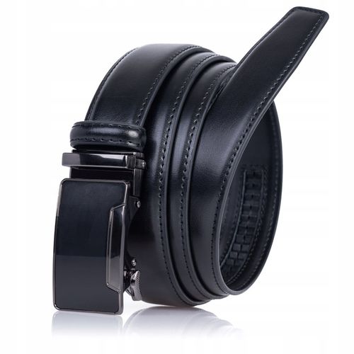 Pasek SKÓRZANY Męski Automat CZARNY spodni prezent na Arena.pl