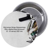 Przypinki buttony ZAWODY RYBACKIE z grafiką