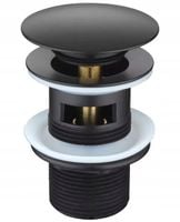 KOREK UMYWALKOWY KLIK-KLAK CZARNY MOSIĘŻNY PRZELEW SYFON Z PRZELEWEM