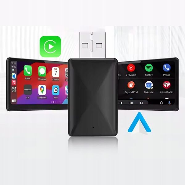 Adapter CarPlay Android Auto BEZPRZEWODOWY WiFi Bluetooth USB USB-C zdjęcie 1