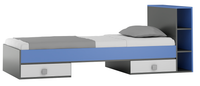 łóżko do pokoju dziecka nastolatka młodzieżowe BLUE Y19 regał półki