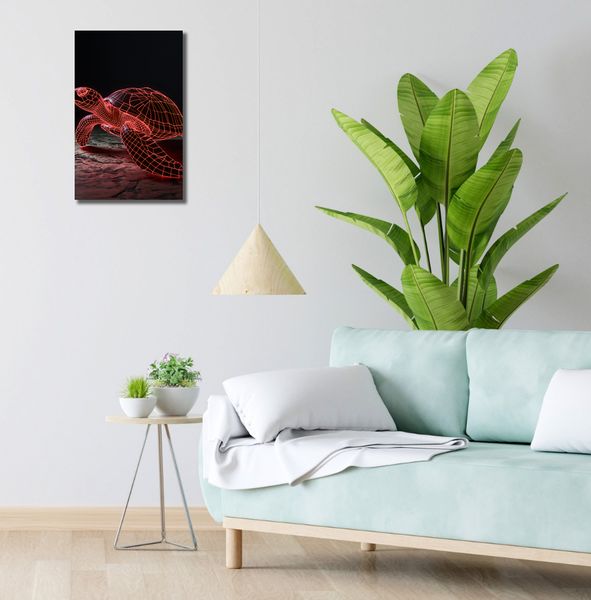Obraz 30x50cm Neonowy Żółw zdjęcie 2